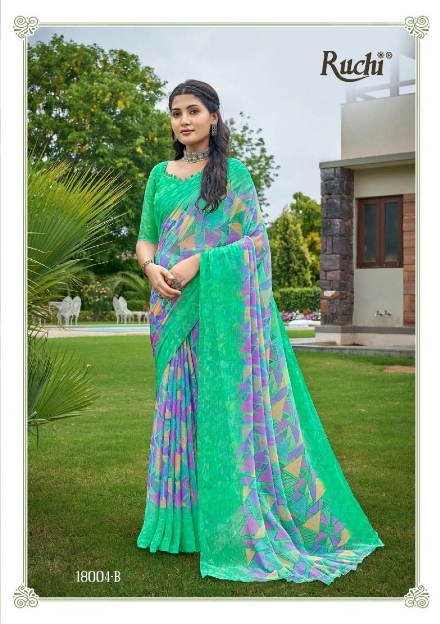 Ruchi Star Chiffon 83 Regular Wear Designer Wholesale Printed Chiffon Sarees